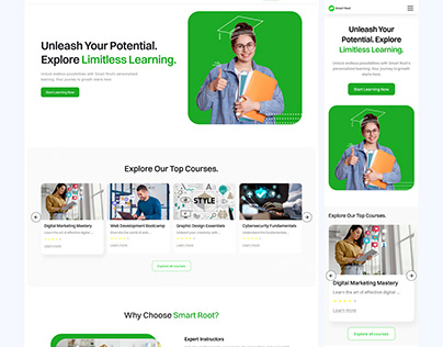 Smart root Educational Website UI Design