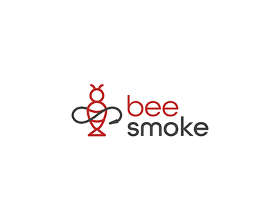 Bee smoke hookah logo design