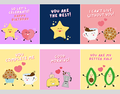 Love Funny illustration Cards