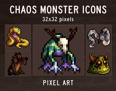 Free Chaos Monsters 32×32 Icon Pack