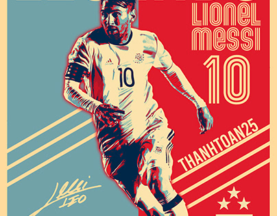 Lionel Messi Poster Retro - Vintage