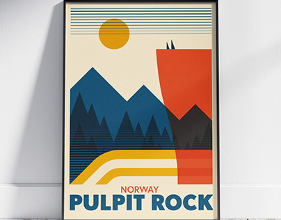 Travel poster - Pulpit Rock, Norway