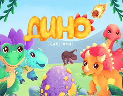 DINO - board game. Illustrations and design