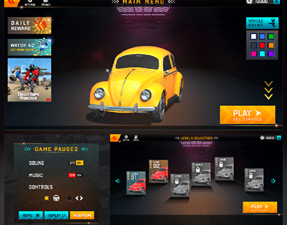 Project thumbnail - Classic Car Parking Game UI Design