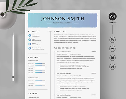 Simple Resume with Gradient