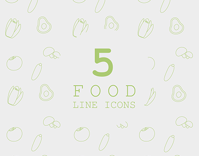 Set of icons with vegetables