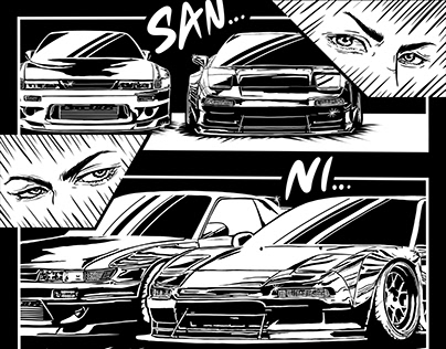 ILLUSTRATION: Manga-Inspired Car Shirt Design