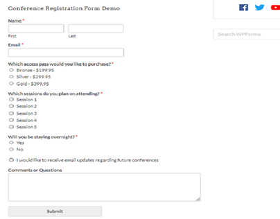 Confarence Registration Form Demo