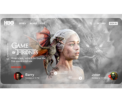 Game of Therones - HBO web page