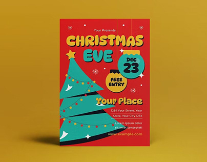 Free Christmas Eve Flyer Set