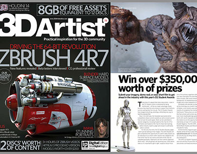 "Rock Fist" featured in 3D Artist Magazine Issue 78