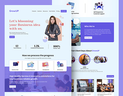 GrowUP Business Consultancy Web UI Design