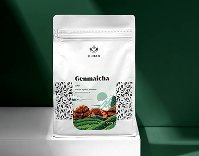 Tea Powder Packaging & Label Design - Dilltea Pureness
