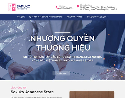 Sakuko Landing page (Nhượng quyền thương hiệu)