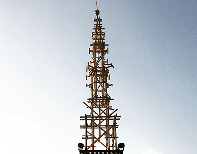 Tower art object for Bravefactory festival