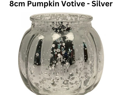 8cm Pumpkin Votive - Silver | Michael Dark