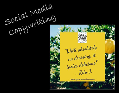 Social Media copywriting for consumer food products