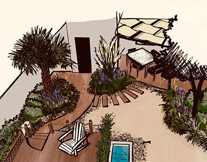 Coastal Italian theme Garden Design
