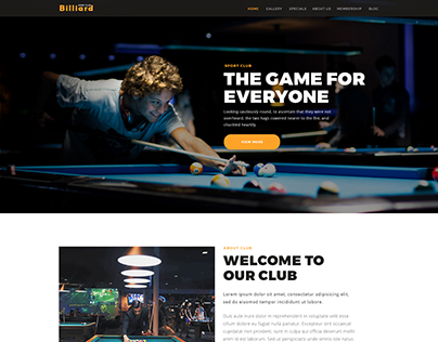 Billiard - Creative Sporting WordPress Theme