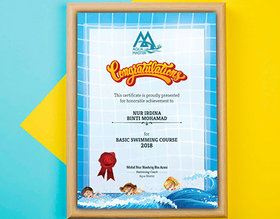 Swimming Certificate "Aqua Master" Swimming Lesson