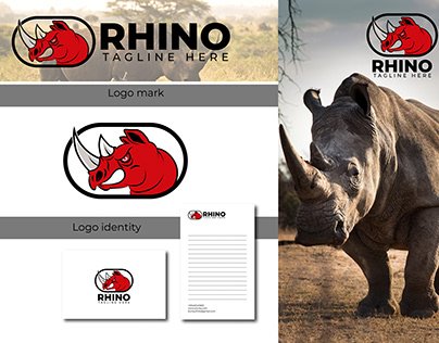 Rhino logo design in adobe illustrator.