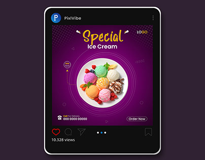 Ice cream social media post design