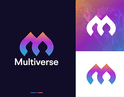 Multiverse Logo-Modern M Logomark-M Logo-Brand Identity