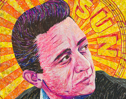 Johnny Cash - Created Entirely of Recycled Material