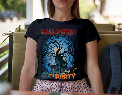 Halloween party T-shirt design.