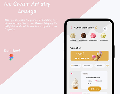 Icecream Artistry Lounge- Icecream Ordering app UI