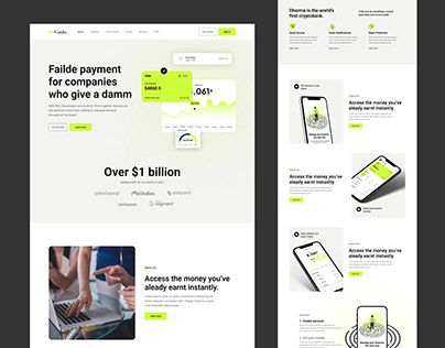 Wallet App Landing Page Design