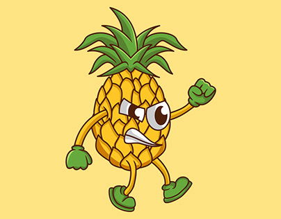 Pineapple fruit cartoon character