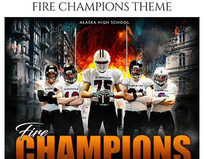 Fire Champions Football Themed Sports Photography