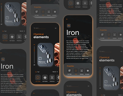 Chemical elements app UI