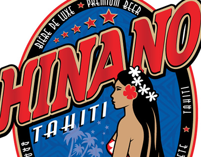 Hinano Beer: Label ReDesign, Vintage Collage, & Merch
