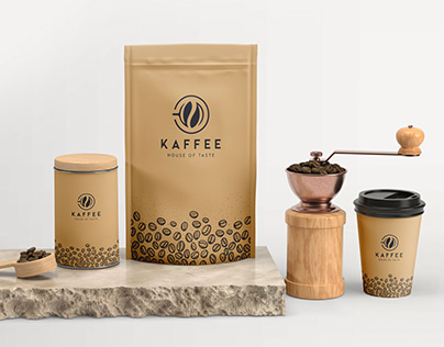 Kaffe Logo design with packaging design