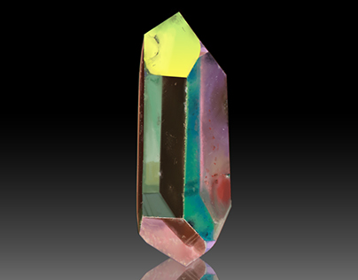 Crystal - Opal Aura Quartz with Lemurian terminations