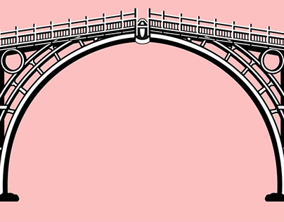 Iron Bridge Illustrated for a forged Iron Plaque