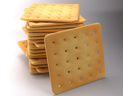 3D cream Cracker