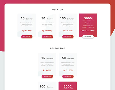 Pricing table redesign for Privy.id