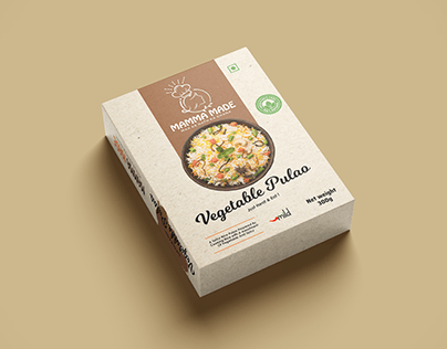 Vegetable Pulao Ready-to-eat Food Box Packaging Design
