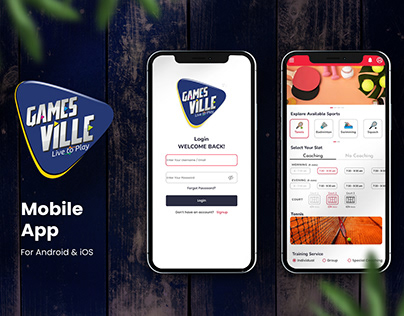 Gamesville Games Academy Mobile App UI