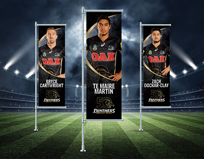 Penrith Panthers 50 Years Anniversary Banner Flags