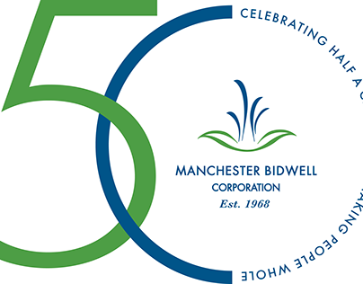 Manchester Bidwell Corporation 50 Year Anniversary Logo