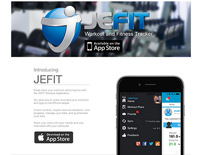 JEFIT iPhone Products Page Web UI - 2014