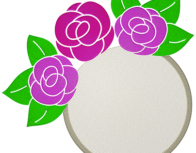 embroidery monogram flower frame