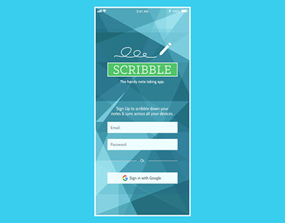 Scribble - The Handy Note Taking App. A UI Project.
