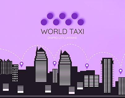 Cityscape silhouette & logodesign taxi service