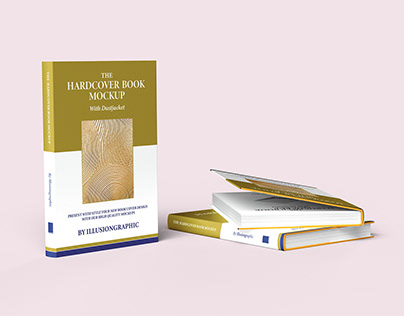 Hardcover Book with Dustjacket Mockup - 8 views