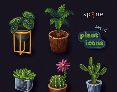 Plant game icons + Spine animation